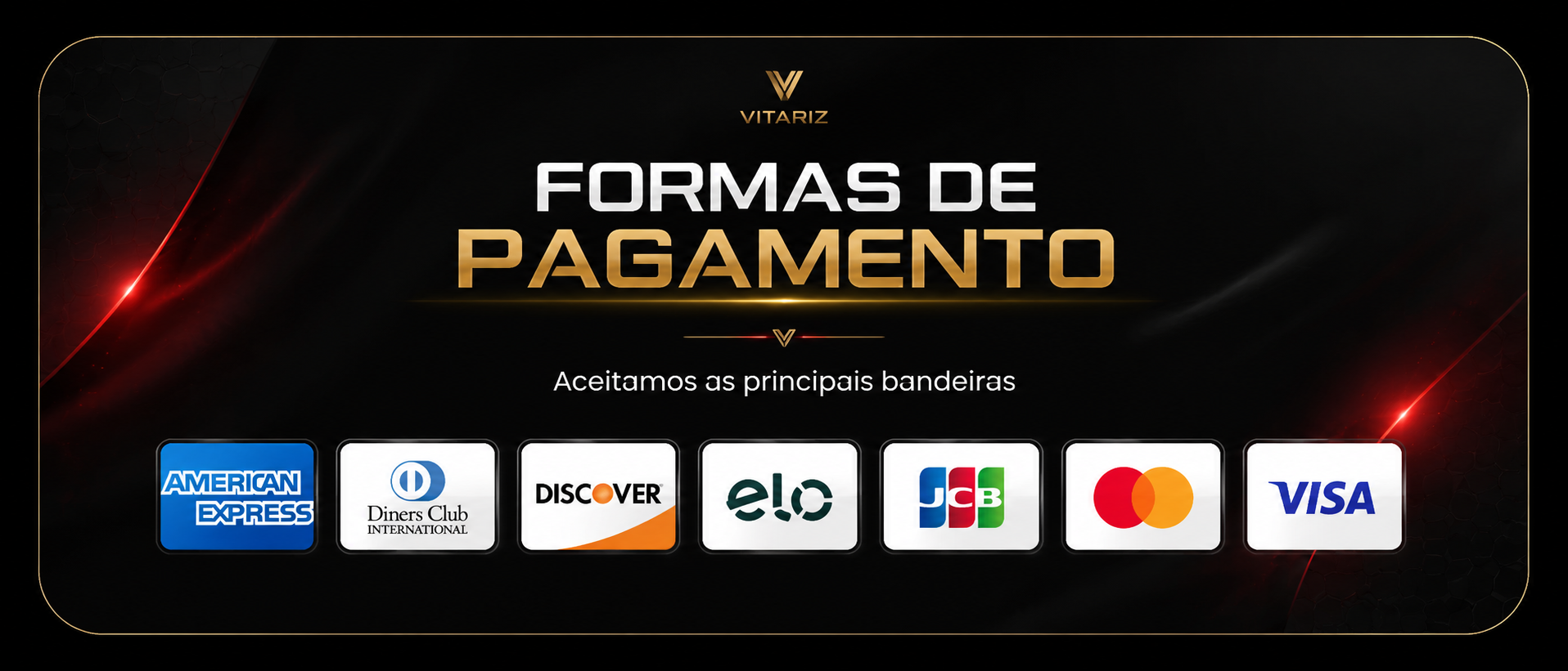 Formas de pagamento aceitas pela Vitariz