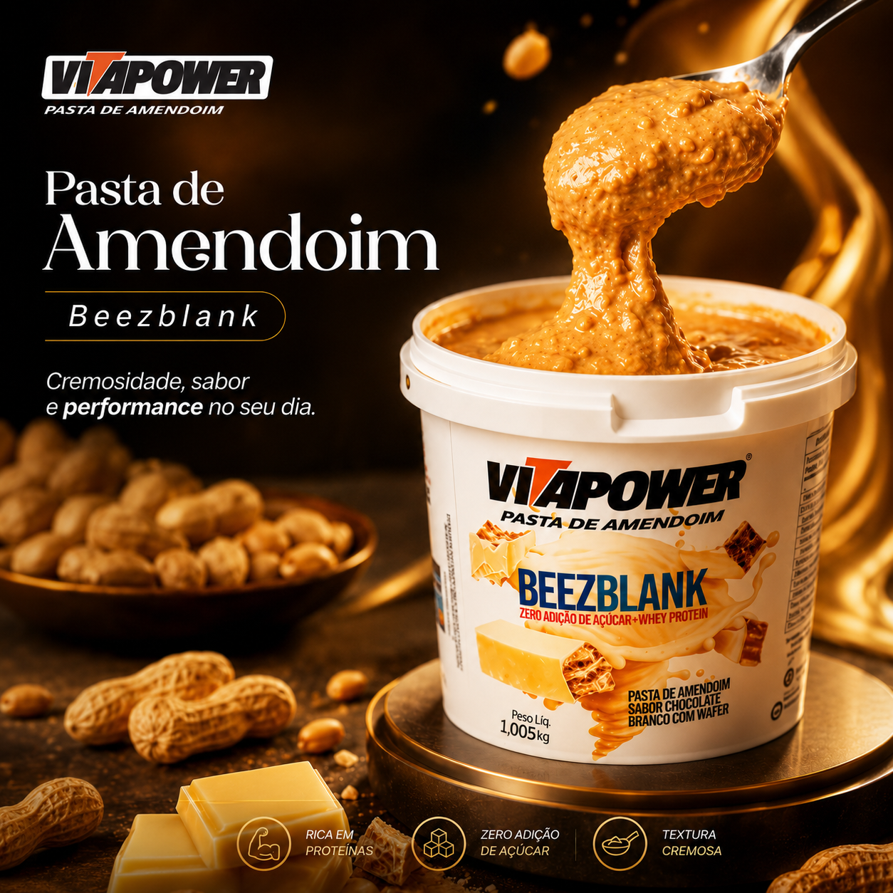 Pasta de amendoim Vitapower Beezblank